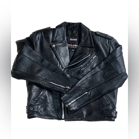 WILSON ❤️❤️ BIKERS LEATHER JACKET - Picture 2 of 14